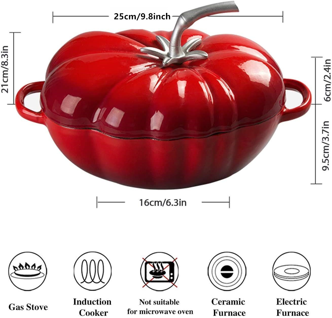 25 cm tomaat geëmailleerde gie - Cast Iron Corn recensie en prijs